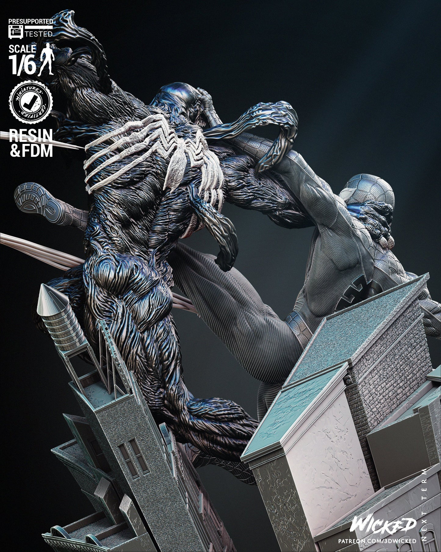 Venom vs Spiderman v1 Diorama by Wicked3D FAN ART