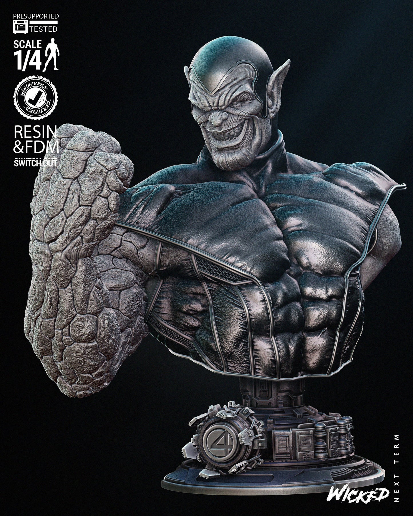 Super Skrull - Bust by Wicked3D FAN ART