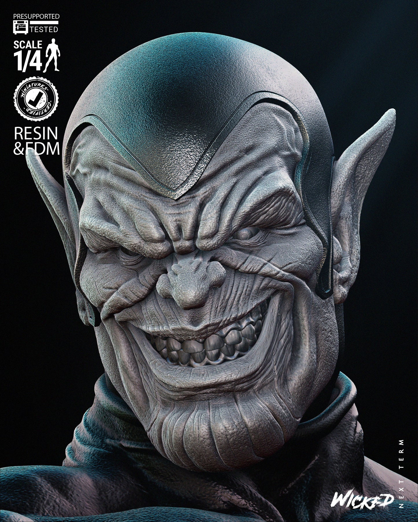 Super Skrull - Bust by Wicked3D FAN ART