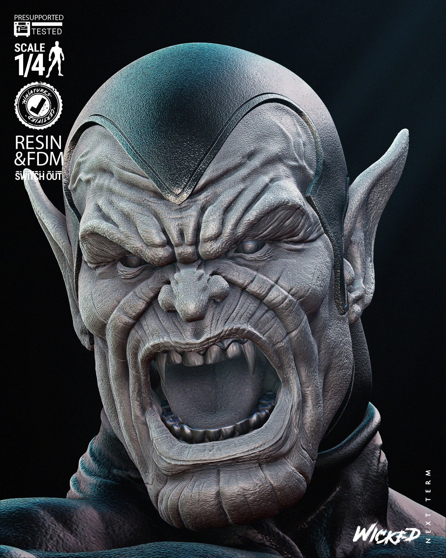 Super Skrull - Bust by Wicked3D FAN ART