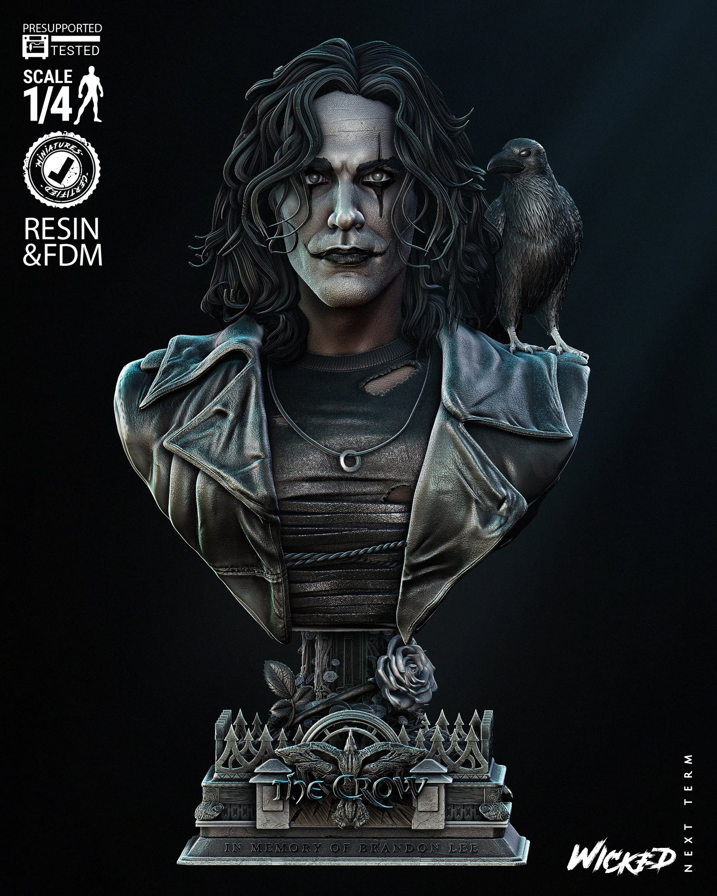 The Crow - Bust by Wicked3D FAN ART