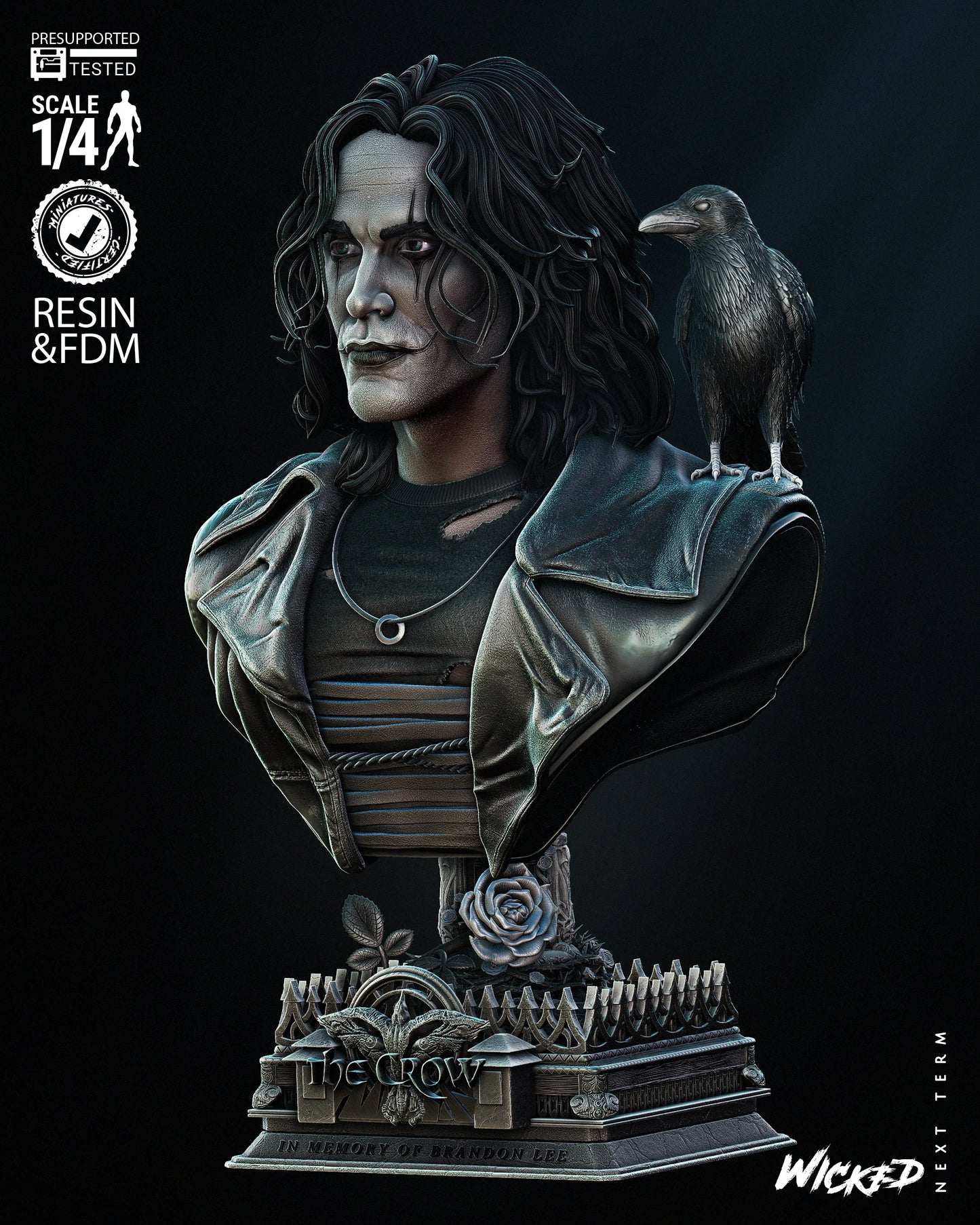 The Crow - Bust by Wicked3D FAN ART