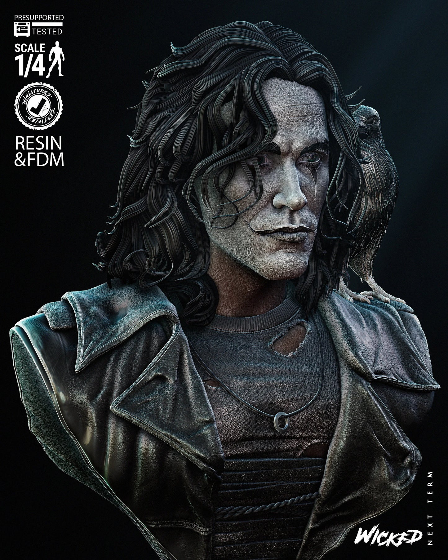 The Crow - Bust by Wicked3D FAN ART