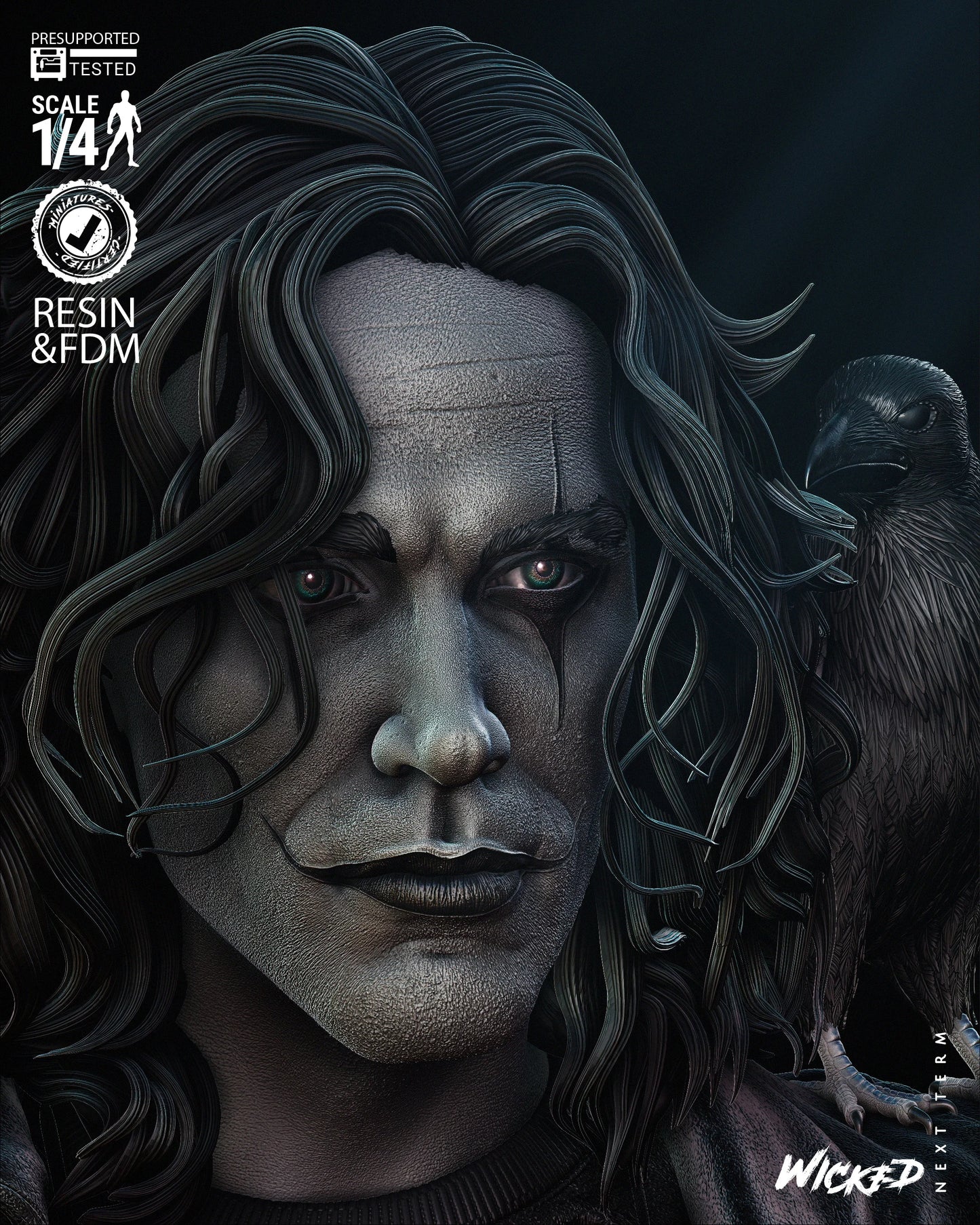 The Crow - Bust by Wicked3D FAN ART