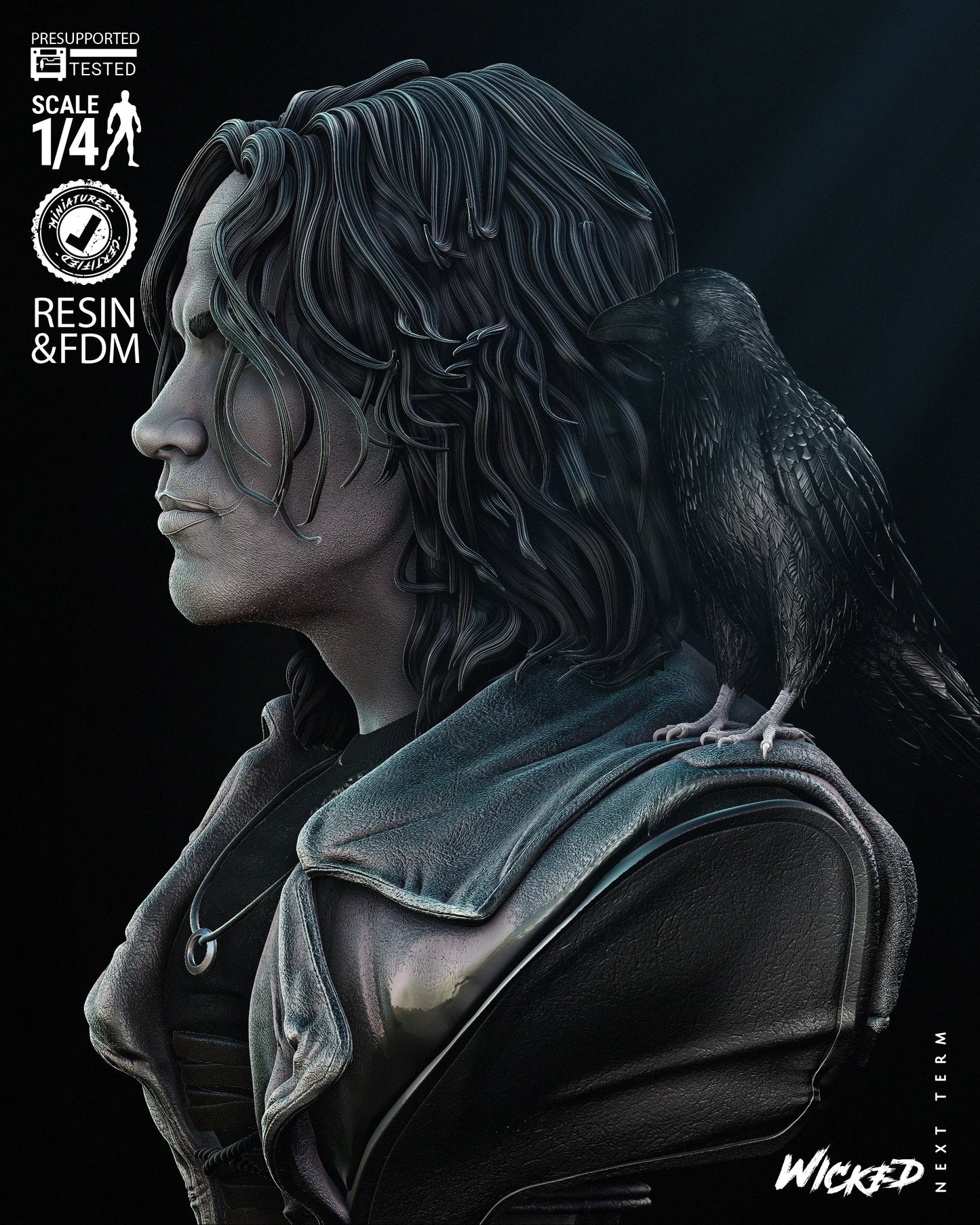 The Crow - Bust by Wicked3D FAN ART