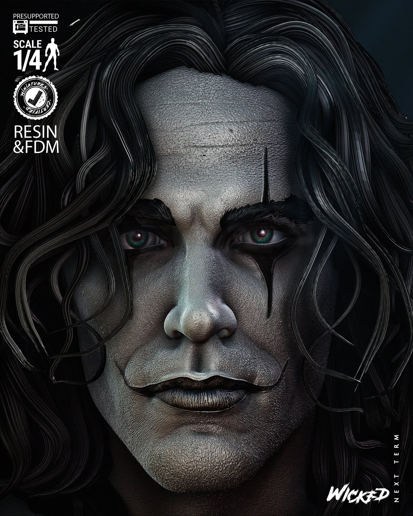 The Crow - Bust by Wicked3D FAN ART