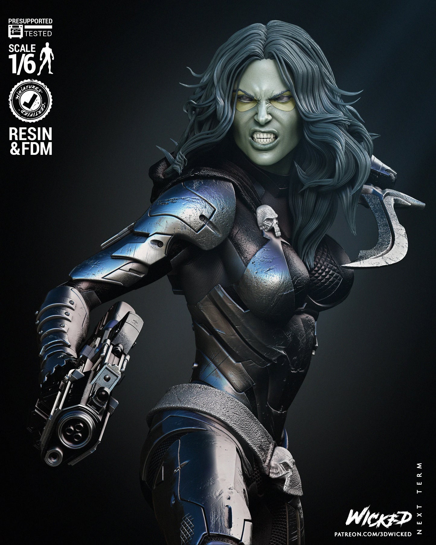 Gamora - Comic Version - Guardians of The Galaxy by Wicked3D FAN ART