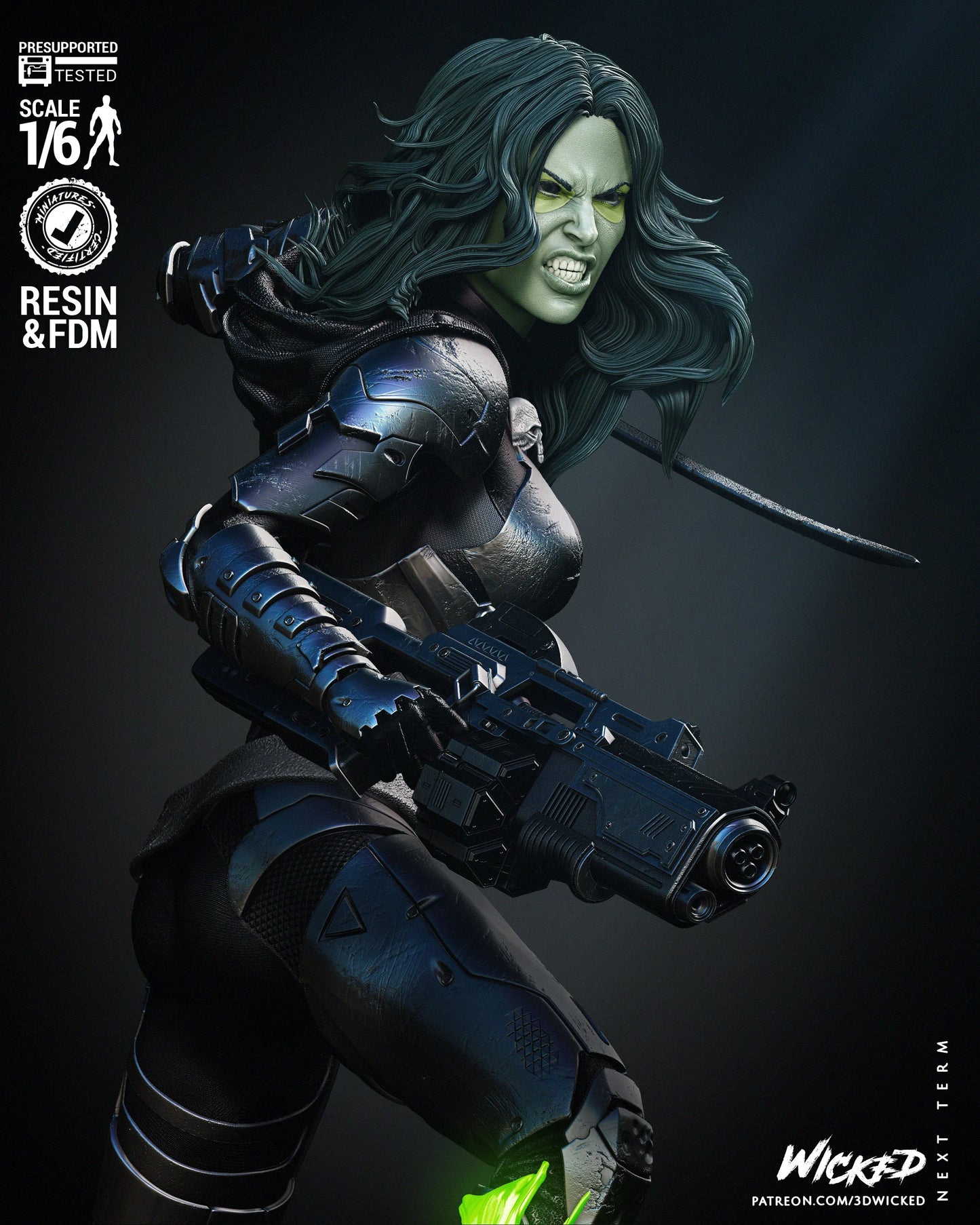 Gamora - Comic Version - Guardians of The Galaxy by Wicked3D FAN ART