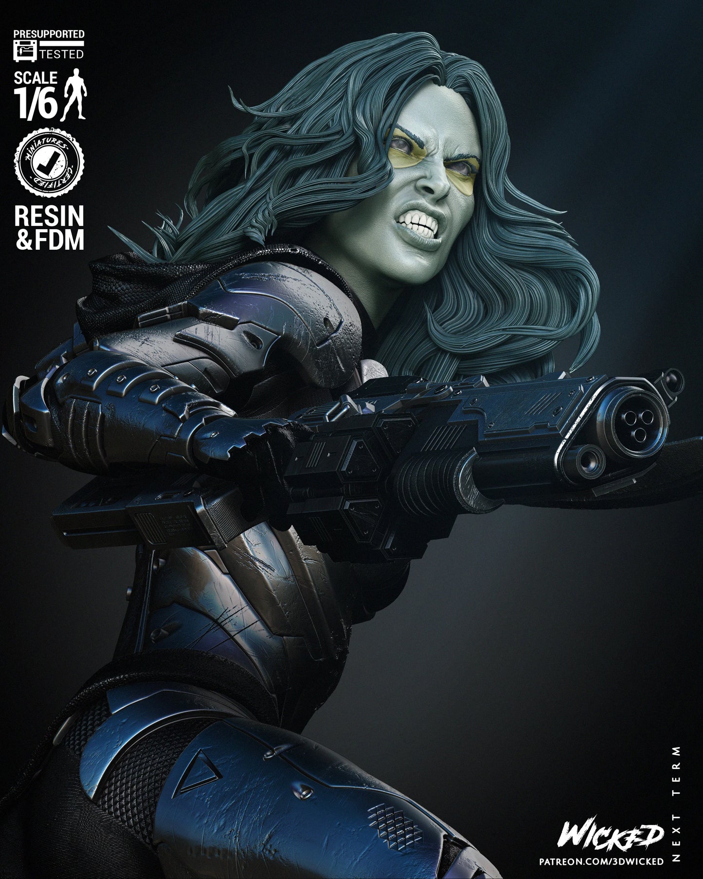 Gamora - Comic Version - Guardians of The Galaxy by Wicked3D FAN ART