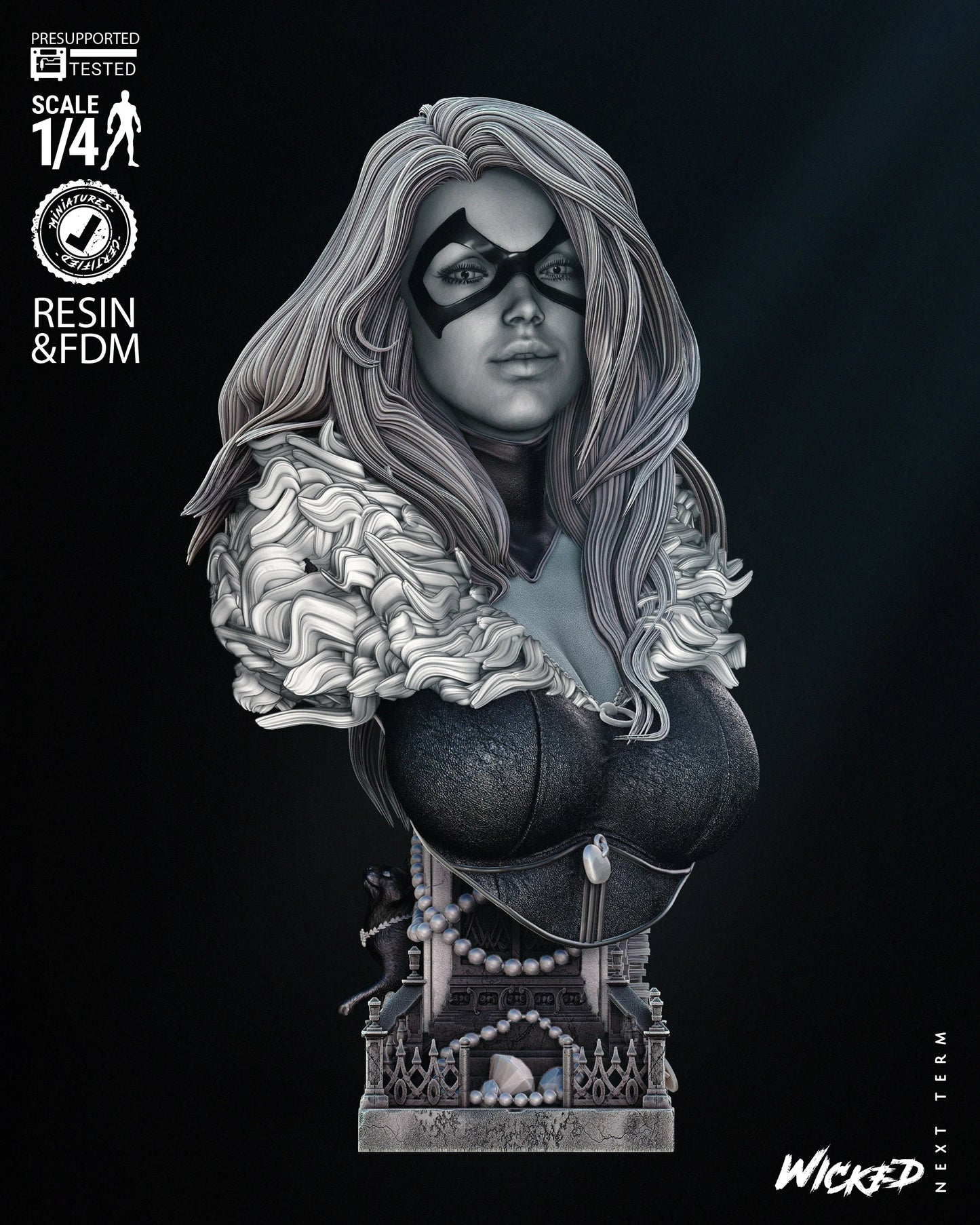 Black Cat - Bust by Wicked3D FAN ART