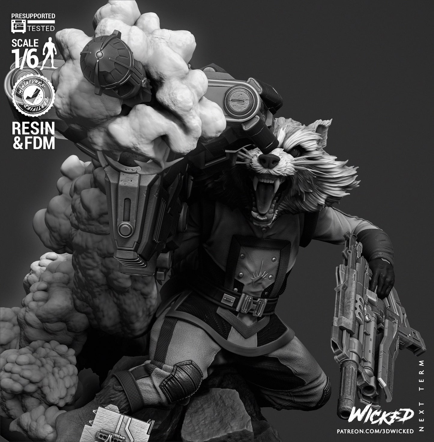 Rocket Comic Version - Guardians Of The Galaxy by Wicked3D FAN ART