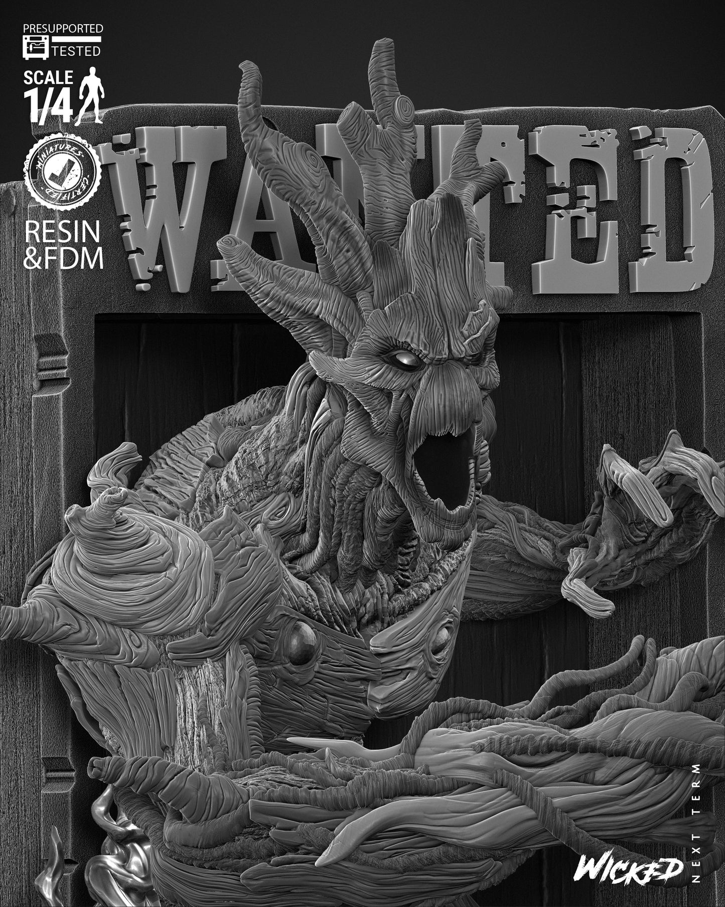 Groot Comic Version - Guardians Of The Galaxy - 3D Poster by Wicked3D FAN ART