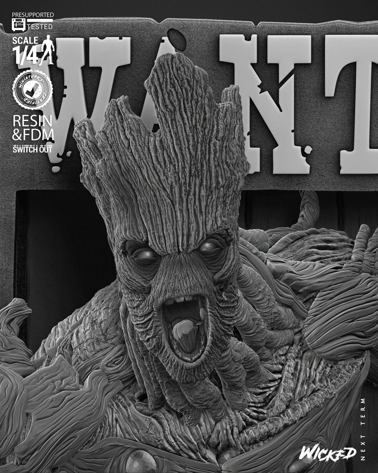 Groot Comic Version - Guardians Of The Galaxy - 3D Poster by Wicked3D FAN ART