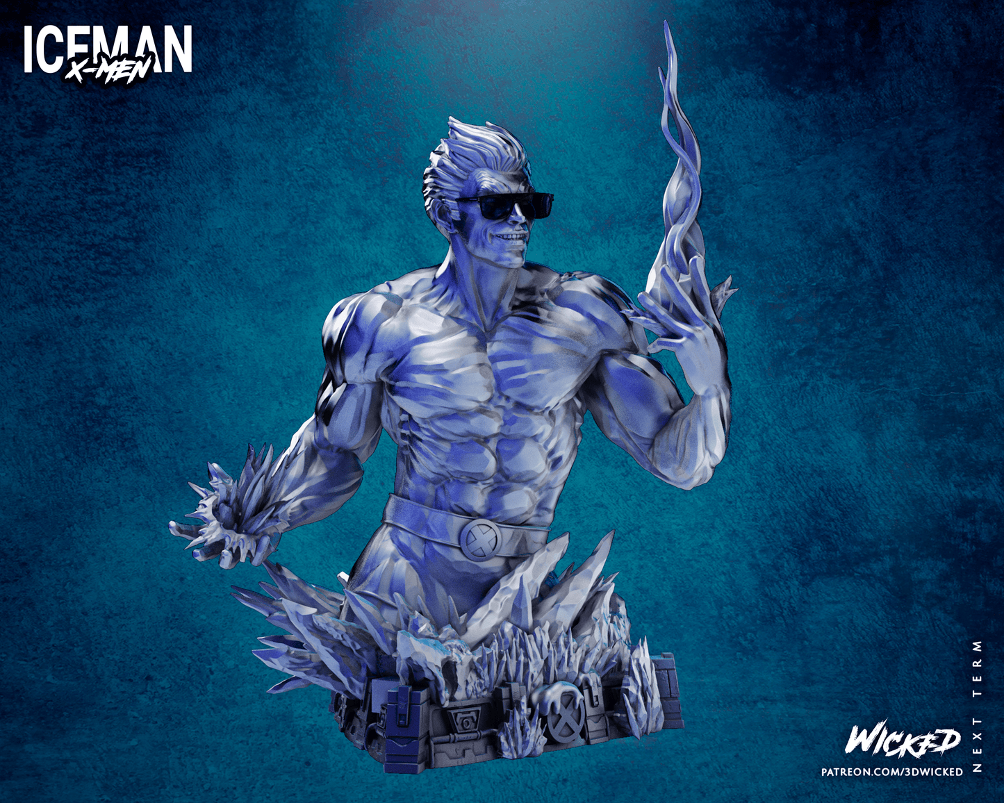 Iceman - Bust by Wicked3D FAN ART