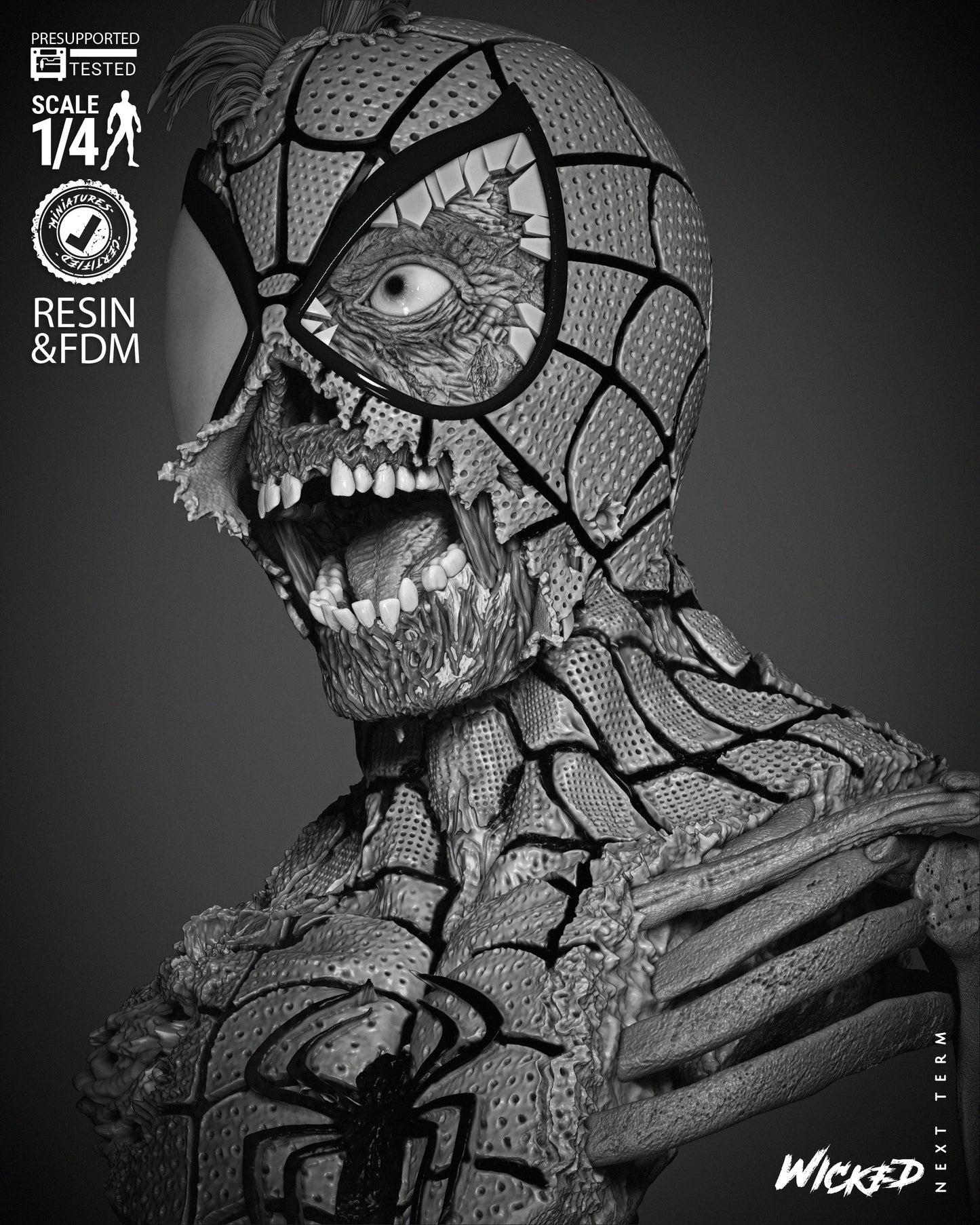 Spiderman Zombie - Bust by Wicked3D FAN ART