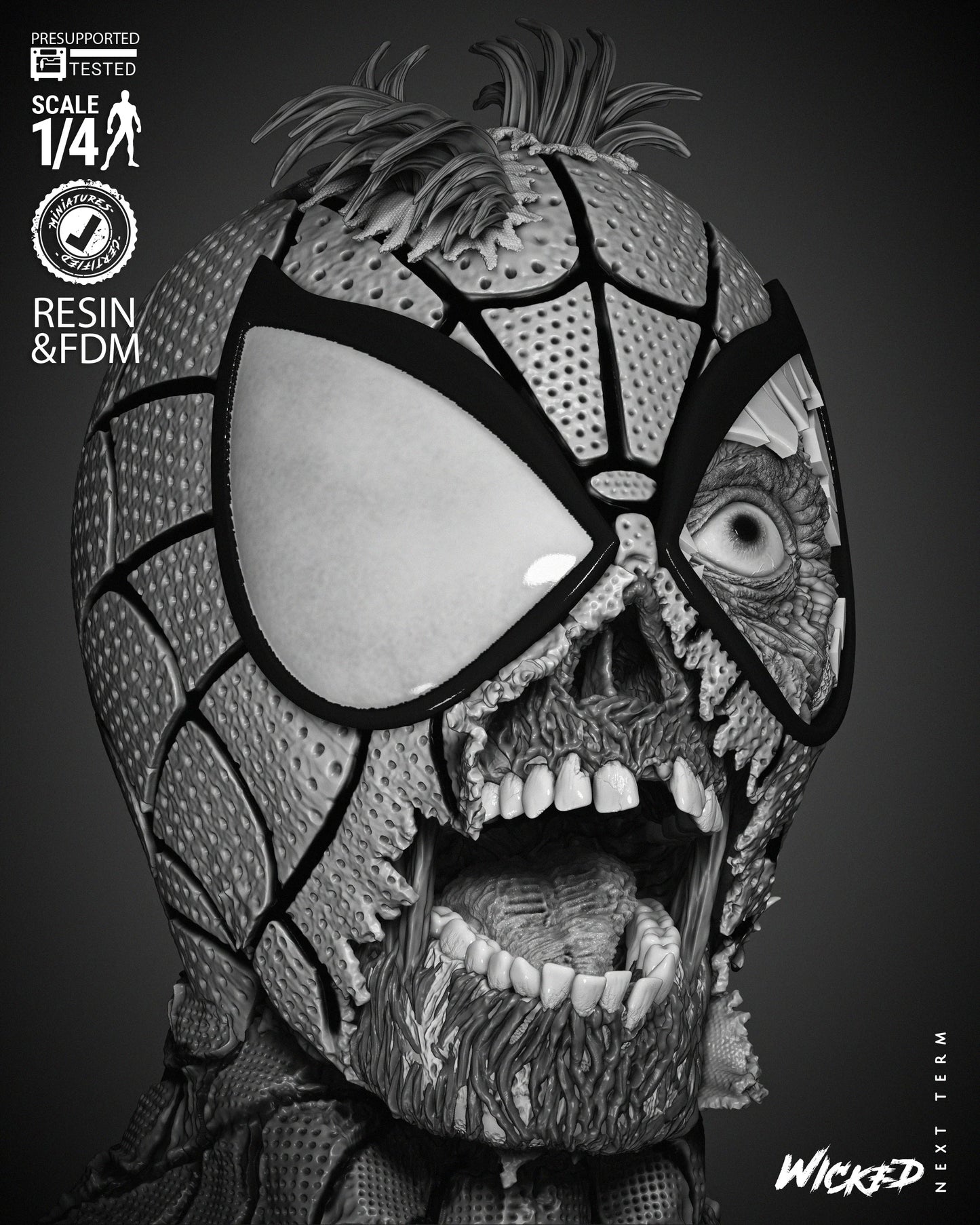 Spiderman Zombie - Bust by Wicked3D FAN ART