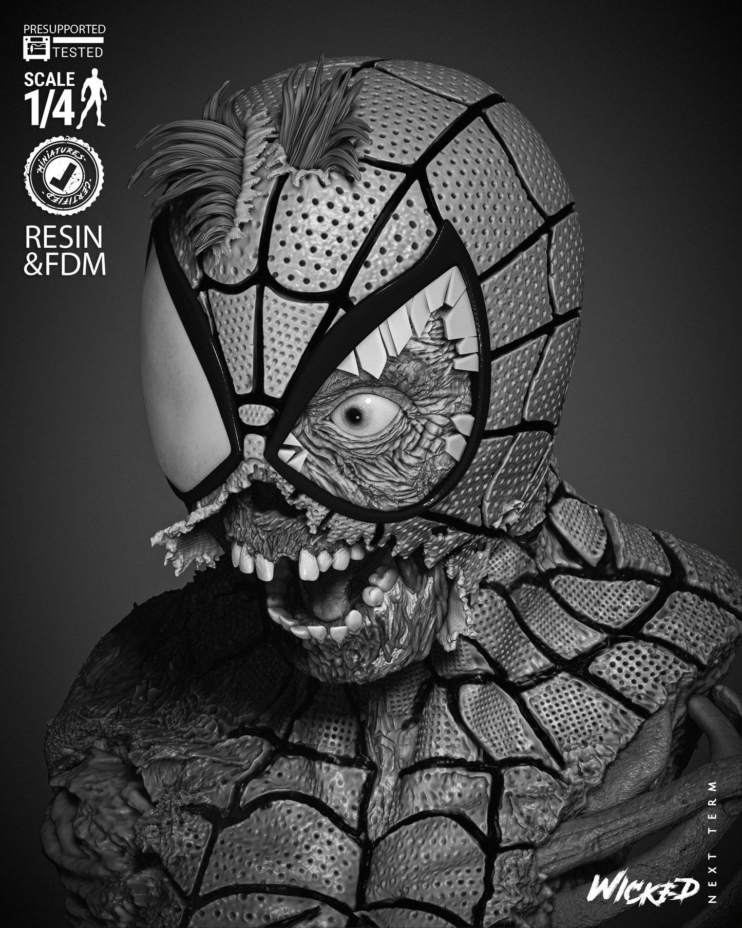 Spiderman Zombie - Bust by Wicked3D FAN ART