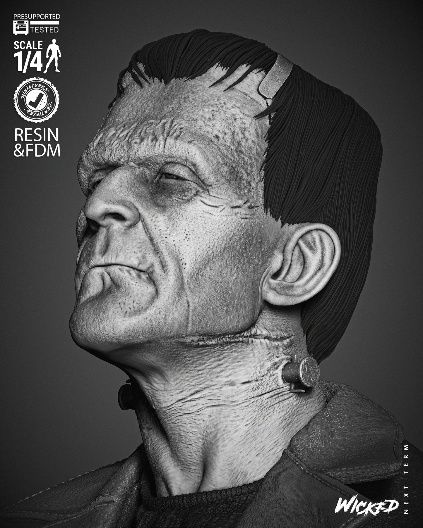 Frankenstein Bust by Wicked3D FAN ART