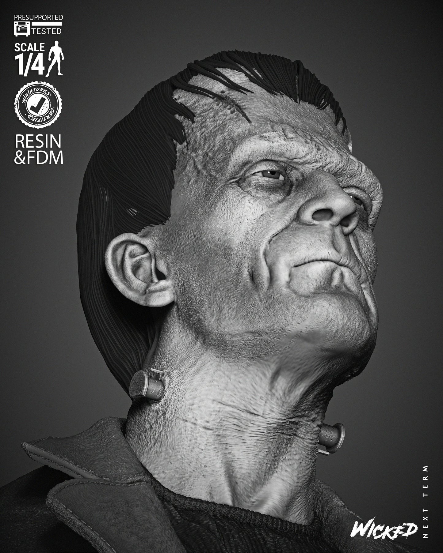 Frankenstein Bust by Wicked3D FAN ART