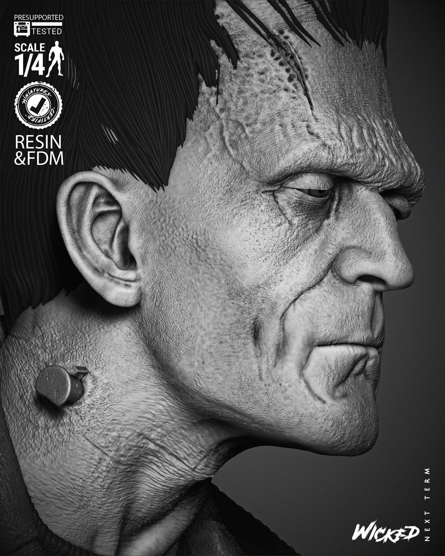 Frankenstein Bust by Wicked3D FAN ART