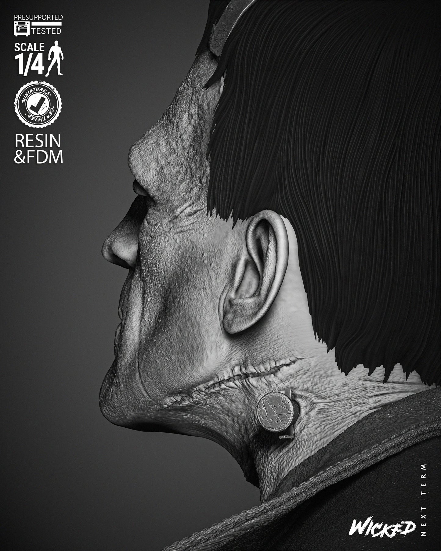 Frankenstein Bust by Wicked3D FAN ART