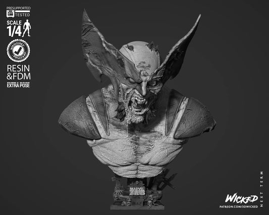 Wolverine Zombie - Bust by Wicked3D FAN ART