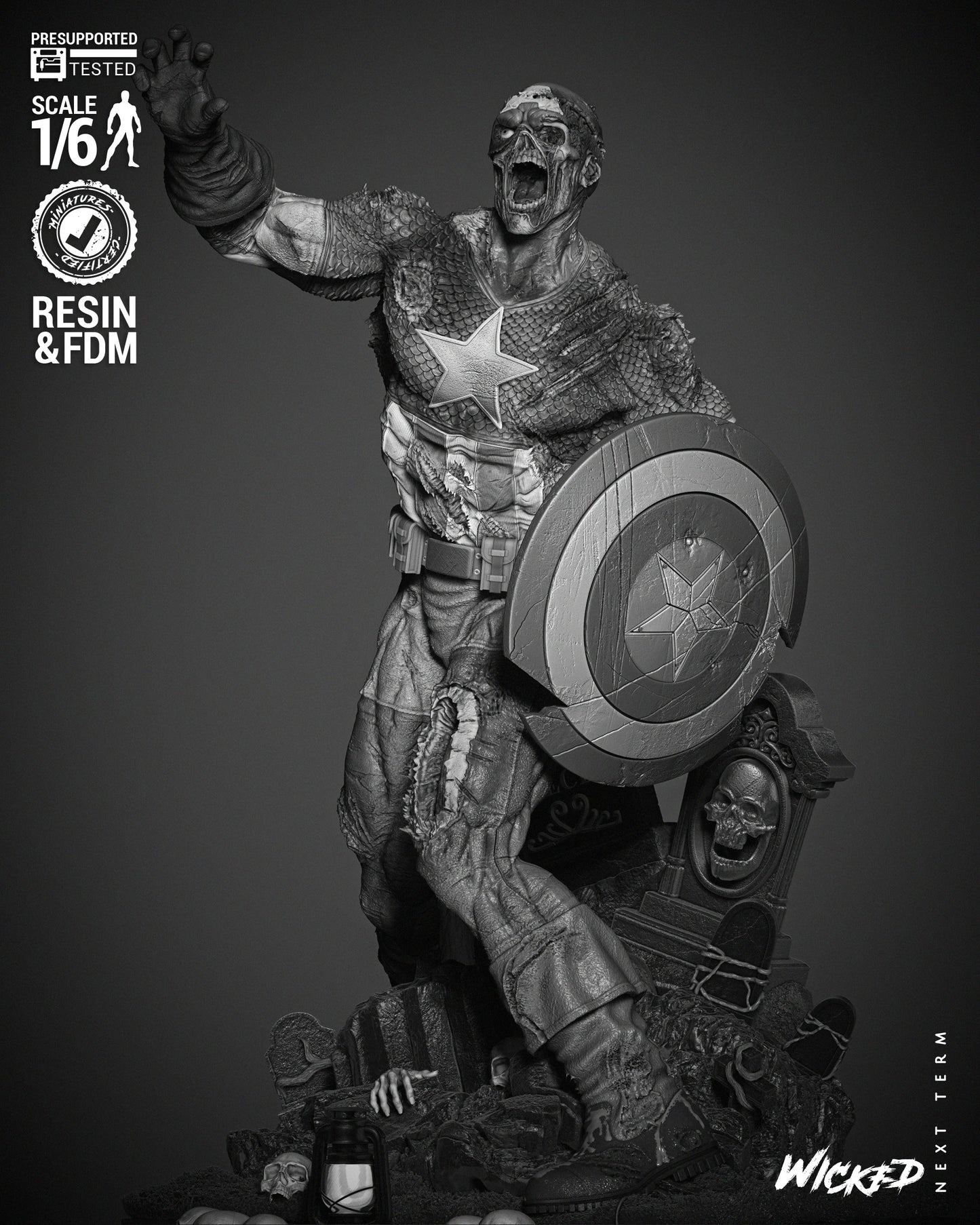 Captain America Zombie by Wicked3D FAN ART