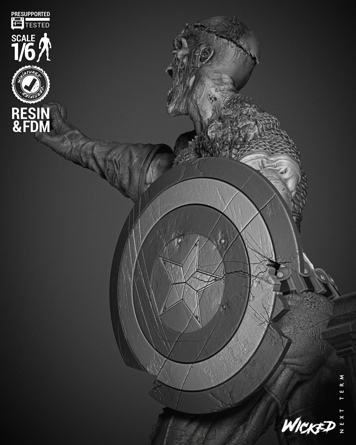 Captain America Zombie by Wicked3D FAN ART