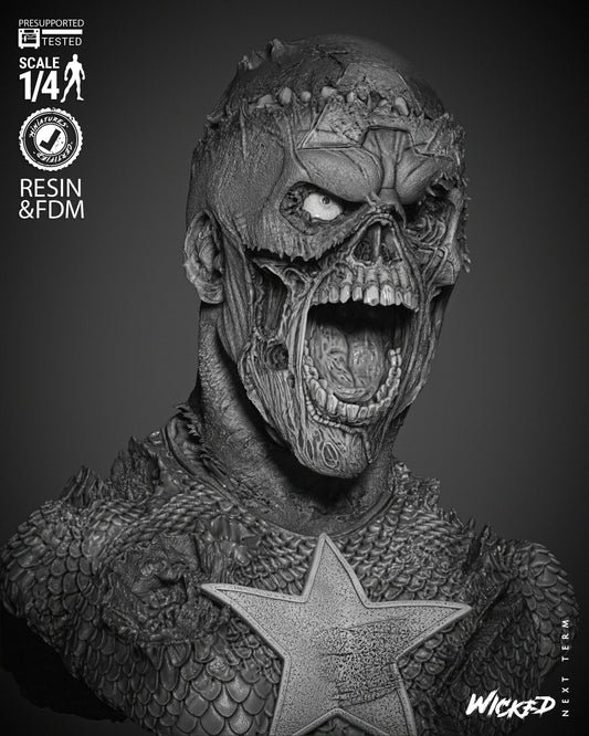 Captain America Zombie - Bust by Wicked3D FAN ART