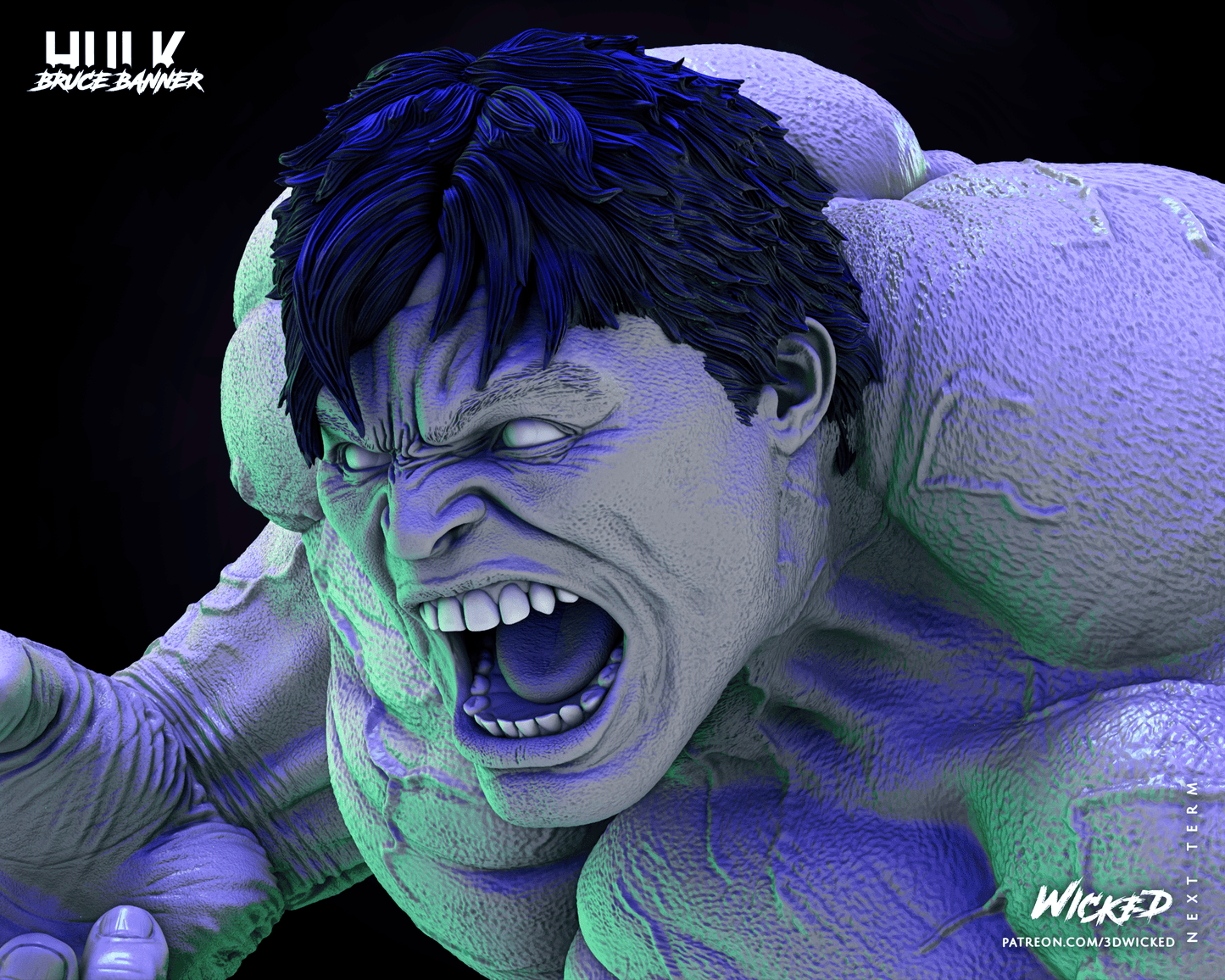 Incredible Hulk - Bust by Wicked3D FAN ART