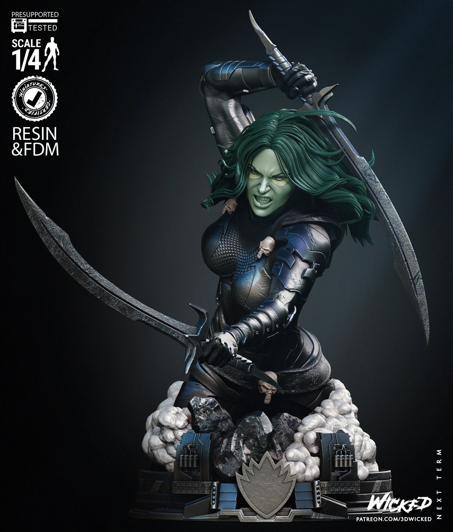 Gamora - Guardians Of The Galaxy - Bust by Wicked3D FAN ART