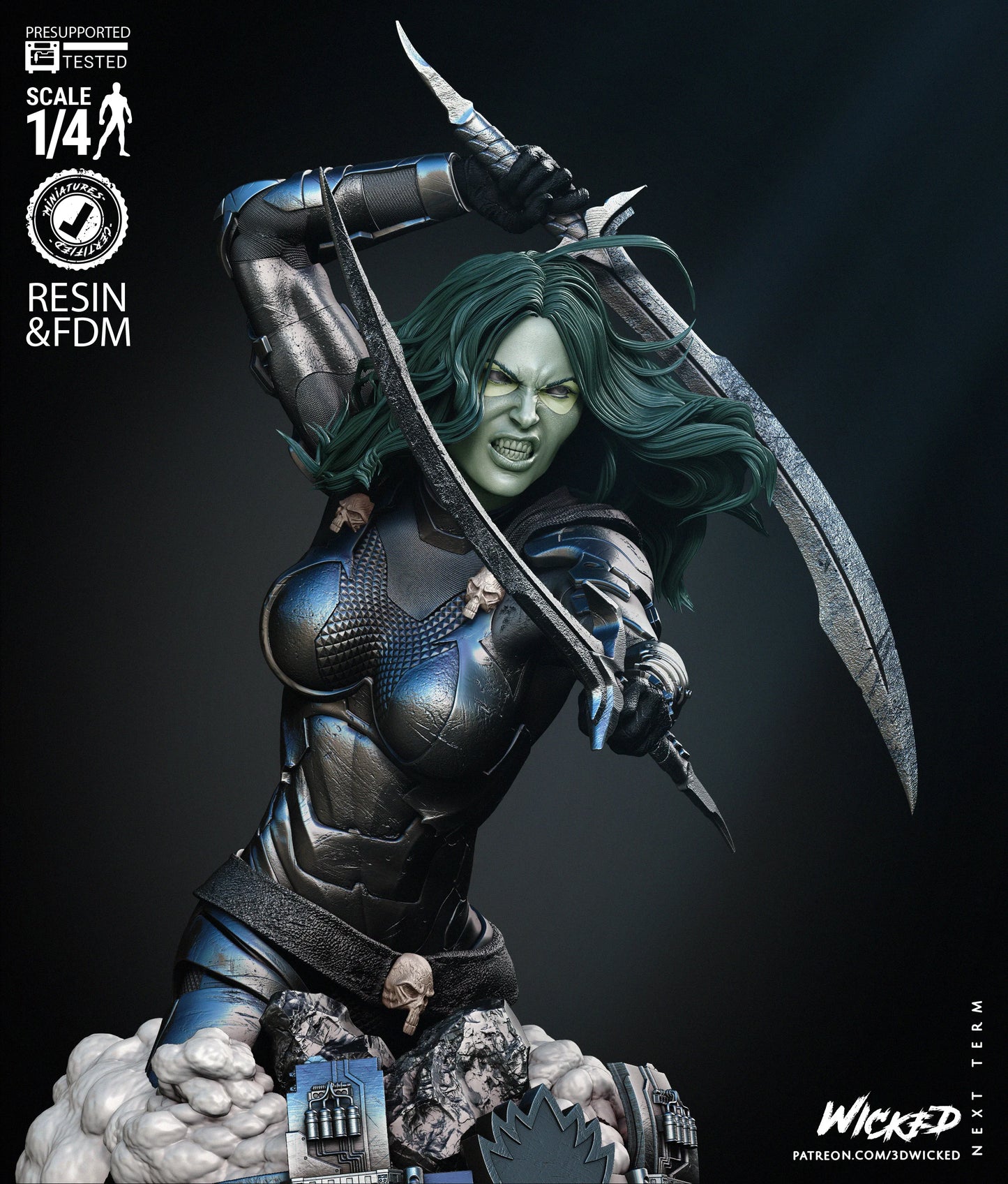 Gamora - Guardians Of The Galaxy - Bust by Wicked3D FAN ART