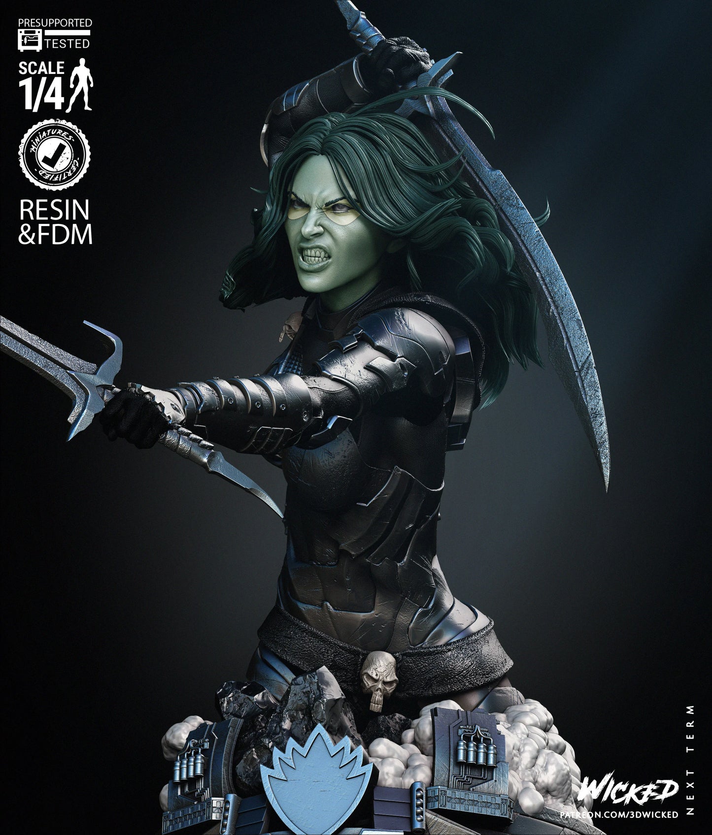 Gamora - Guardians Of The Galaxy - Bust by Wicked3D FAN ART