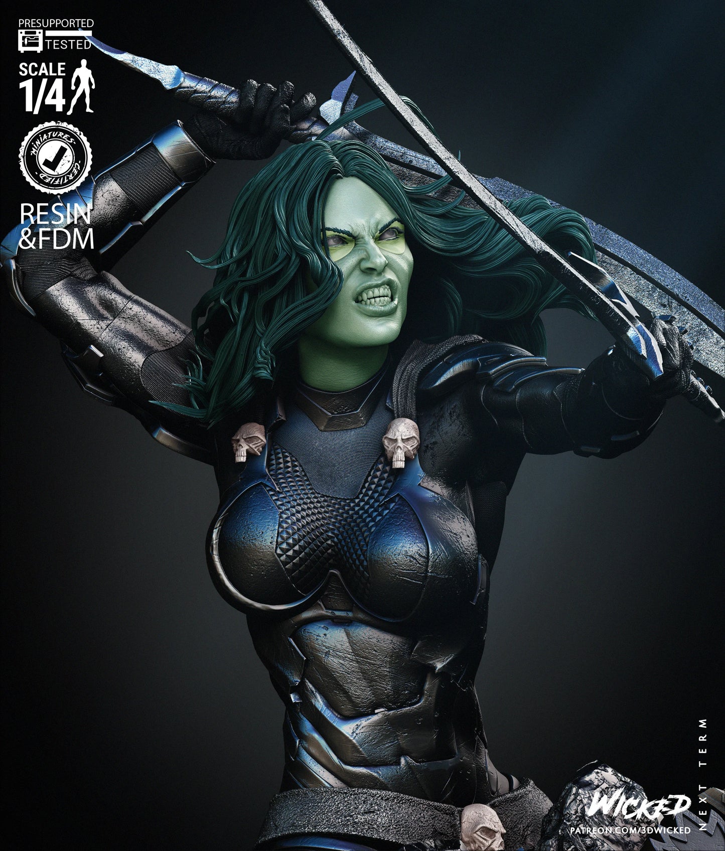 Gamora - Guardians Of The Galaxy - Bust by Wicked3D FAN ART