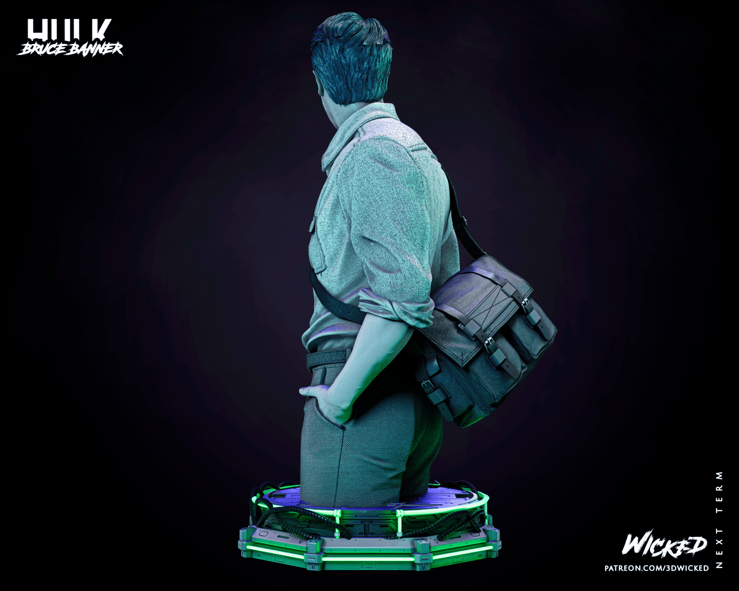 Bruce Banner - Incredible Hulk - Bust by Wicked3D FAN ART