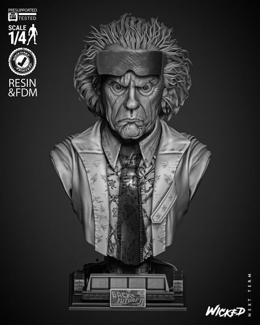 Dr Emmett Brown - Back To The Future - Bust by Wicked3D FAN ART