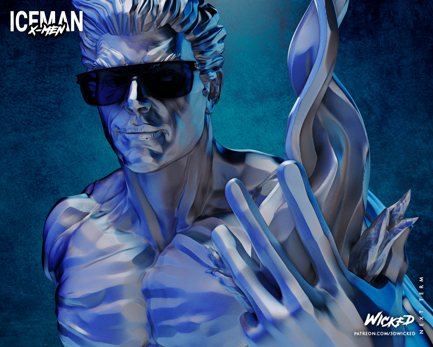 Iceman - Bust by Wicked3D FAN ART