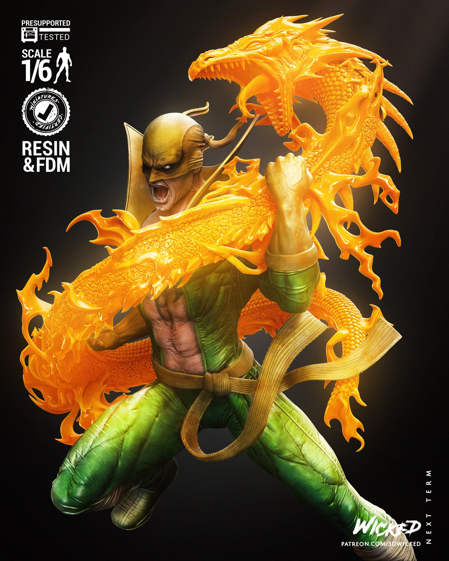 Iron Fist - Luke Cage - Power Man V2 Diorama by Wicked3D FAN ART