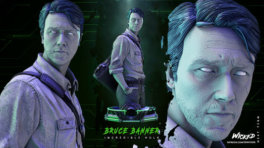 Bruce Banner - Incredible Hulk - Bust by Wicked3D FAN ART