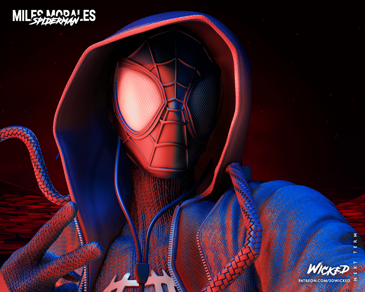 Miles Morales - Spiderman - Across the Spiderverse - Bust by Wicked3D FAN ART