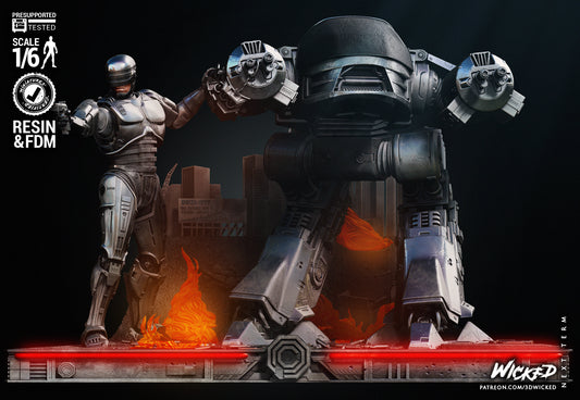 RoboCop and ED209 Diorama by Wicked3D FAN ART