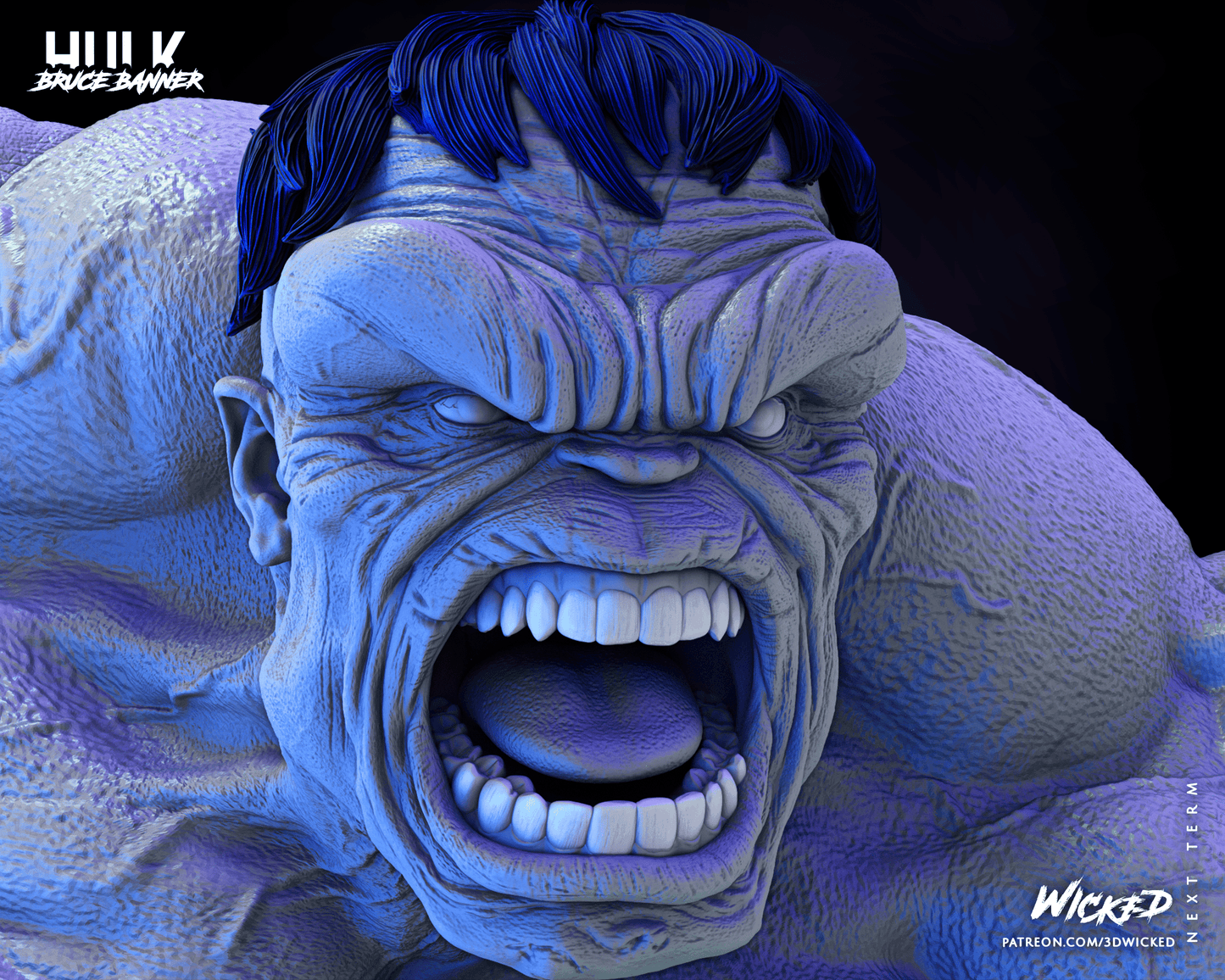 Incredible Hulk - Bust by Wicked3D FAN ART