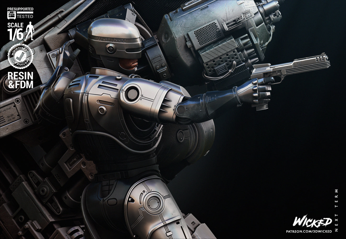 RoboCop and ED209 Diorama by Wicked3D FAN ART