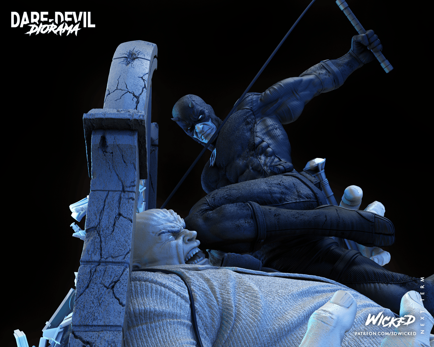 Dare Devil vs Kingpin - Diorama by Wicked3D FAN ART