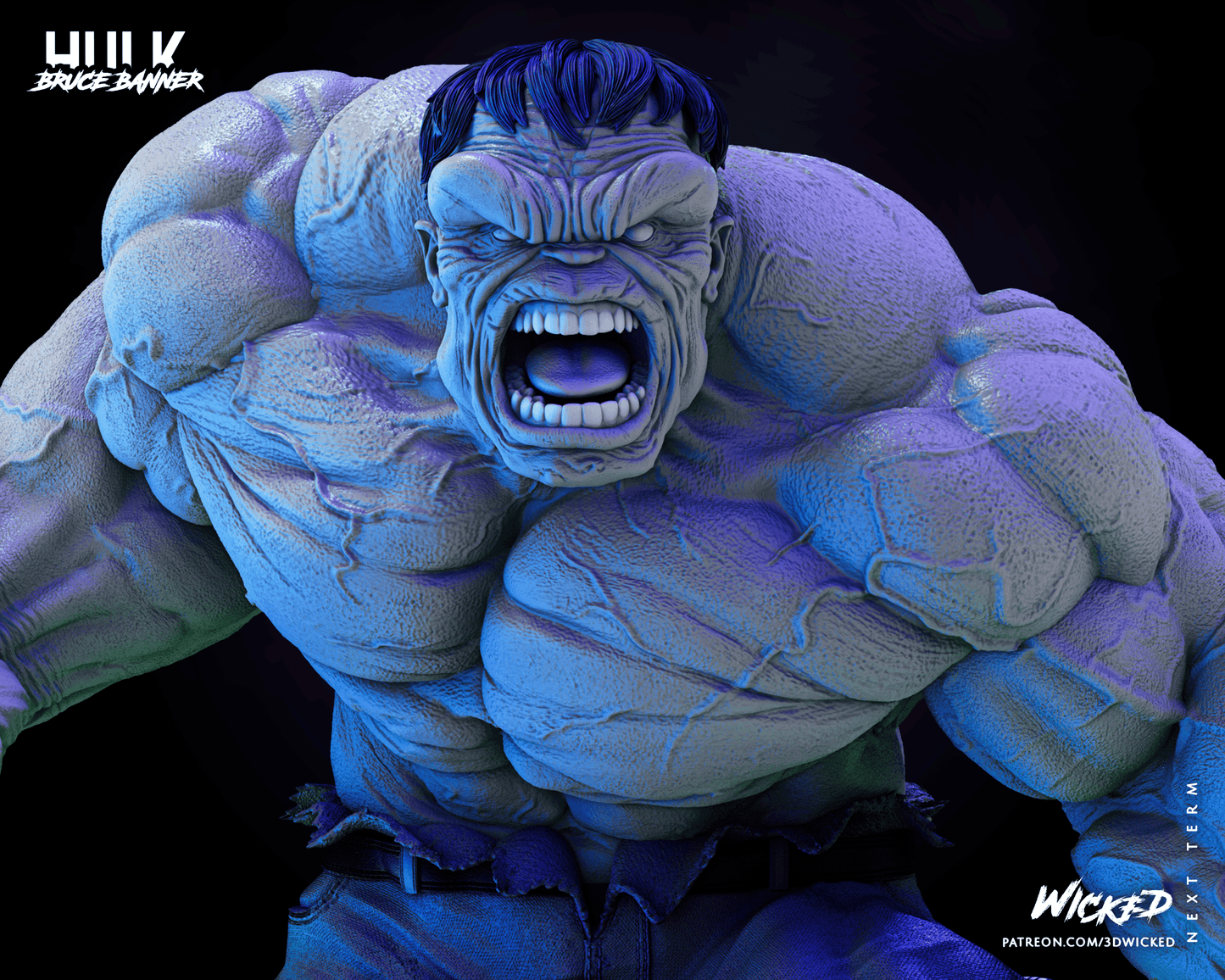 Incredible Hulk - Bust by Wicked3D FAN ART