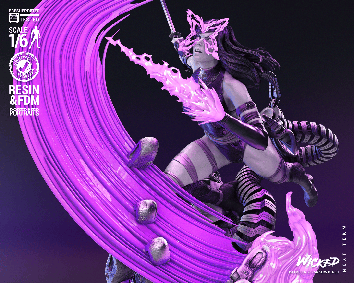 Psylocke by Wicked3D FAN ART