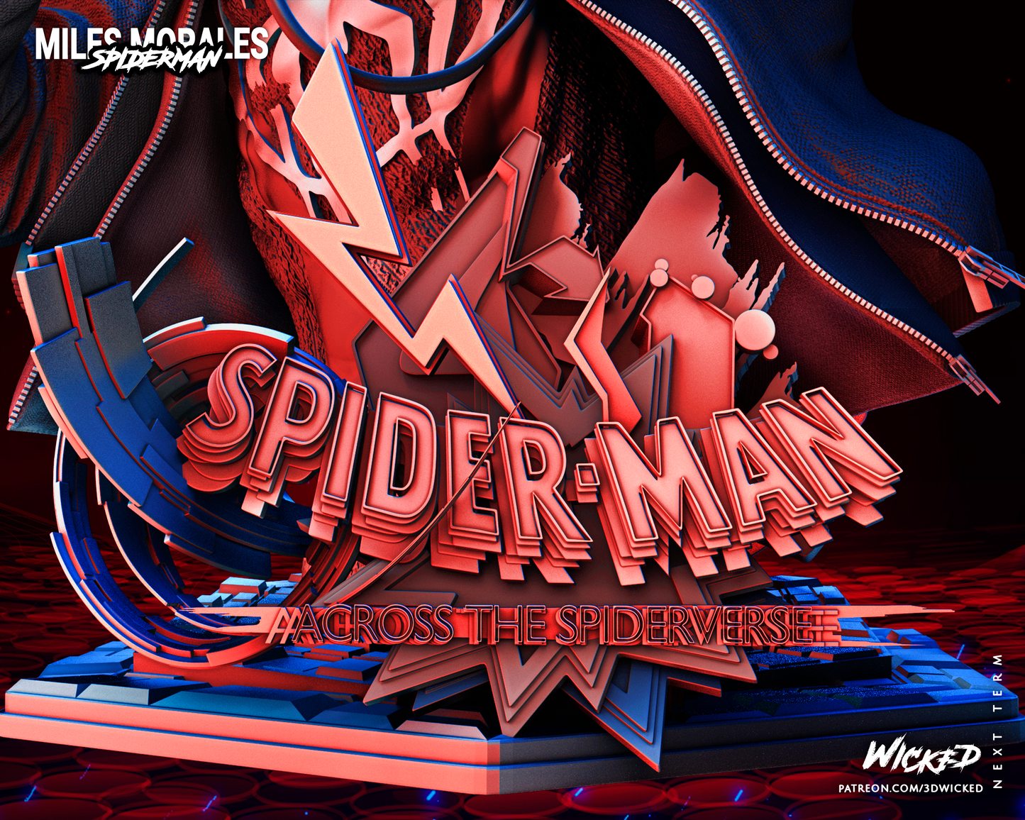 Miles Morales - Spiderman - Across the Spiderverse - Bust by Wicked3D FAN ART