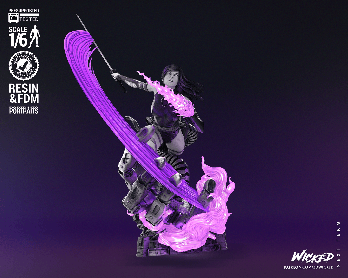 Psylocke by Wicked3D FAN ART