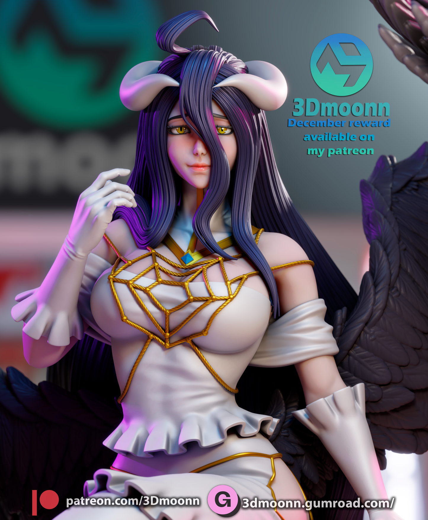 Albedo - Overlord by 3DMoonn Studios FAN ART