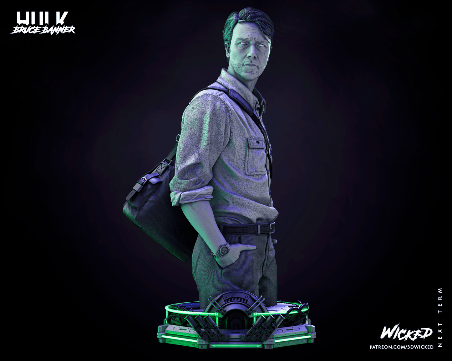 Bruce Banner - Incredible Hulk - Bust by Wicked3D FAN ART